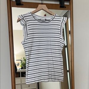 Women's Striped Sleeveless Top - Black and White